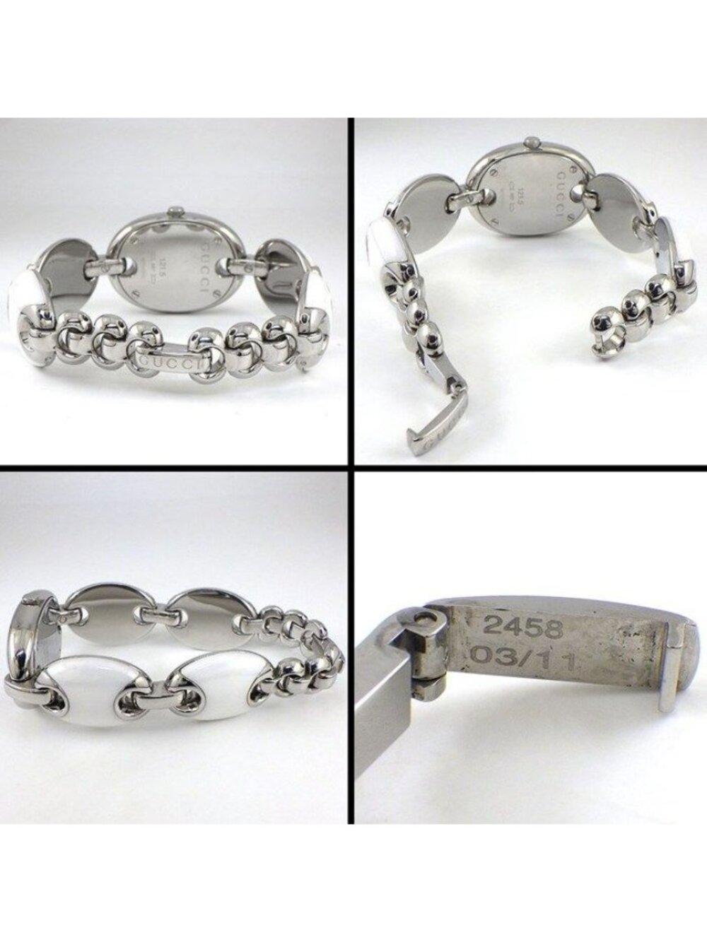 Gucci Watch Marina 121.5 Mirror Surface Dial Oval Link Bracelet - Picture 3 of 10